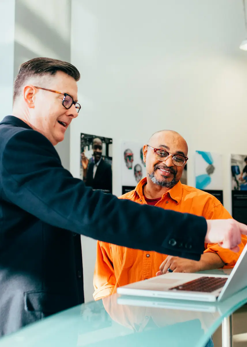 Business professional reviewing analytics dashboard