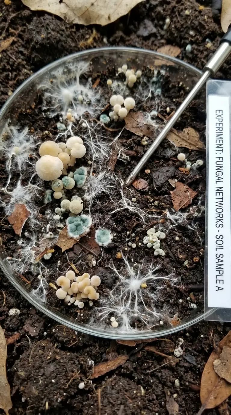 Close-up of fungi growing in soil